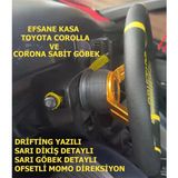 Toyota Corona-Efsane Kasa Corolla Sabit Göbek-35Cm Sarı Drifting Momo Spor Direksiyon