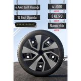 Toyota Jant Kapağı Seti 4 Adet 15" Inç Gri Siyah ( Corolla Yaris Auris Avensis Carina Hilux ) R027 - Gri - Siyah - 16 inç