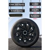 Toyota Jant Kapağı Seti 4 Adet 15" Inç Piano Black ( Corolla Yaris Auris Avensis Carina Hilux ) S025 - Siyah - 15 inç