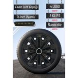 Toyota Jant Kapağı Seti 4 Adet 16" Inç Piano Black ( Corolla Yaris Auris Avensis Carina Hilux ) S051 - Siyah - 16 inç