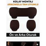 Toyota Supra (1999 Öncesi) 1978–1999 Uyumlu 3 Parça Kapitone Oturak Araba Koltuk Suni Deri Siyah Kırmızı - Kaymaz | Trobus - Siyah - Kırmızı