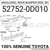 Toyota Yaris Arka Tampon Bandı Sağ 2003-2005 (Oem No: 527520D010)