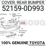 Toyota Yaris Arka Tampon Reflektör Delikli 2012- 2014- (Oem No: 521590D993)