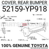 Toyota Yaris Cross- 2022-2024 Arka Üst Tampon Siyah Sensör Delikli (Tyg) (Oem No:52159Yp918)