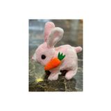 Toys Avm Pembe Renk Işıklı Sesli Zıp Zıp Yürüyen Havuçlu Tavşan Peluş Oyuncak 15cm