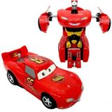 Toys Şimşek Mcqueen Tek Tuşla Robota Dönüşebilen Oyuncak Araba 14 cm Plastik Erkek Çocuk İçin