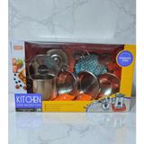 Toysan Metal Tencere Tava Yemek Pişirme Oyuncak Mutfak Seti 10 Parça