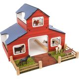 Toysilla Ahşap Çiftlik Oyuncağı T3032 Kırmızı MDF Malzemeden El Yapımı Eğitici Oyun Seti
