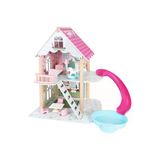 Toysilla Ahşap Kaydıraklı Oyun Evi - Kız Çocukları Için Eğitici Ve Eğlenceli Set, Oyuncak