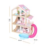 Toysilla Ahşap Oyuncak Kaydıraklı Çocuk Oyun Evi - T2010