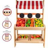 Toysilla Ahşap Oyuncak Manav Tezgahı – T6012 - kırmızı - Ahşap Desenli