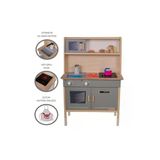 Toysilla Sulu ( Su Akan) Ve Işıklı Ahşap Oyuncak Çocuk Mutfak Seti 1030