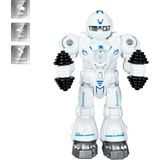 Toyska Işıklı ve Müzikli Hareketli Atletik Sporcu Robot Oyuncak – Pilli - Beyaz Mavi - Beyaz - Mavi