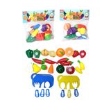 toysnet 28 Parça Kesilen Meyve Sebzeler Kesilebilir Meyve Cırtlı Kesilebilen Oyuncak Meyve Sebze