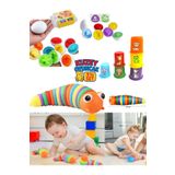 toysnet 3’lü Eğitici Oyuncak Seti | Geometrik Yumurtalar + Sevimli Bardaklar + Renkli Sök Tak Tırtıl