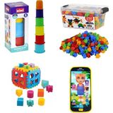 Toysnet 4lü Süper Oyuncak Seti !! Bultak - Sesli Telefon - Silindir Kule - 250 Parça Tiktak Yapı Oyuncak !!