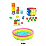 toysnet Eğitici Bebek Oyuncakları Seti Bebeğimin ilk Oyuncakları Şişme Havuz 86cm - Geometrik şekiller- Bultak - Mini Kule