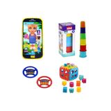 TOYSTORE Süper Eğitici Oyuncak Seti 4lü Geliştirici Oyuncak Seti! Telefon - Bultak - Direksiyon - Silindir Ku