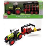 Toysturka Ctoy Oyuncak Sesli ve Pilli Römorklu Traktör 1:16 - CTOY-WY900M Yeşil Plastik Malzeme - 35 cm