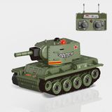 Toysturka Şarjlı Uzaktan Kumandalı Mini Tank 2.4 Ghz - Kızılötesi Savaş Modu & Sesli Type-C Şarjlı 7 cm Oyuncak Tank - Yeşil