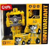 Toysturka Söküp Takılabilen Robota Dönüşen Kepçe Iş Makinesi Sök-Tak Robot Eğitici ve Eğlendirici Oyuncak - Sarı