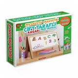 Toyz Dükkanım 2243 Manyetik Çift Taraflı Masaüstü Ahşap Yazı Tahtası -Dıytoy Kız Erkek Çocuk Oyuncak Eğitici Oyunc