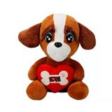 Toyz Dükkanım 3183 Sunman, Kalpli Peluş Köpek 30Cm Kız Erkek Çocuk Oyuncak Eğitici Oyuncaklar