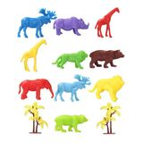 Toyz Dükkanım 669 Toy Play 12 Parça Renkli Mini Vahşi Hayvanlar Figür Seti 4-6Cm Kız Erkek Çocuk Oyuncak Eğitici O