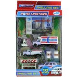 Toyz Dükkanım Ağaçlı Metal Ambulans Seti Jp9103 Kız Erkek Çocuk Oyuncak Eğitici Oyuncaklar