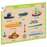 Toyz Dükkanım Caahs-3201 Cames Ahşap Deniz Taşıtları Bul-Tak Kız Erkek Çocuk Oyuncak Eğitici Oyuncaklar