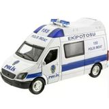 Toyz Dükkanım Çek Bırak Metal Sesli Ve Işıklı Polis Minibüsü Kız Erkek Çocuk Oyuncak Eğitici Oyuncaklar