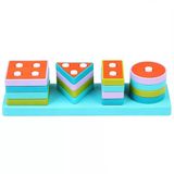 Toyz Dükkanım Lc Ahşap Geometrik Şekiller Bul-Tak Kız Erkek Çocuk Oyuncak Eğitici Oyuncaklar