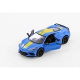Toyz Play Corvette Stıngray C8 136 Dıecast Kinsmart Lisanslı Metal Çekbırak Model Araba - Mavi