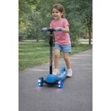 Toyzitoys RUNNER MAVİ KIZ PRENSES FİGÜRLÜ Frenli Denge Led Işıklı 3 Üç Tekerlekli Yükseklik Ayarlı Twist Çocuk Scooter