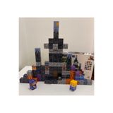 ToyznKidz 100 Parça Manyetik Küp Blok Mavi Kale Temalı Yapı Taşı (2.5 Cm)