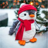 Toyzz 40 Cm Peluş Pingu Penguen Kırmızı Şapkalı Peluş Oyuncak Uyku Arkadaşı