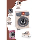 TOYZZONE TOYS STORE Işıklı Sesli Gerçekçi Çamaşır Makinesi Oyuncağı + Ütü Seti+ Dönme Fonksiyonlu