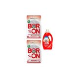 Toz Çamaşır Deterjanı Beyazlar 2 Adet*4 Kg + Boron Renkliler İçin Sıvı Temizlik Ürünü 26 Yıkama