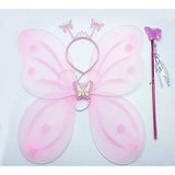 Toz Pembe Renk Kelebek Kanadı Tacı Ve Sopası 50X37 Cm (5570)