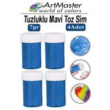 Toz Sim Mavi 4 Adet 7 Gr Tuzluklu Etkinlik Ders Okul Slime Dekorasyon Renkli Toz Sim Dekor Süsleme