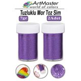 Toz Sim Mor 2 Adet 7 Gr Tuzluklu Etkinlik Ders Okul Slime Dekorasyon Renkli Toz Sim Dekor Süsleme