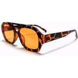 Toz Vintage Azielle Leopar Desenli Turuncu Cam Vintage Retro Güneş Gözlüğü