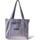 Toz Vintage Canvas Mini Yazılı Bez Omuz - Kol Çantası - 35 x 35 - Mor