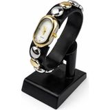 Toz Vintage Culvex Gold Beyaz Bileklik Kordon Metal Detaylı Kadın Vintage Retro Saat - Kırmızı