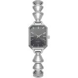 Toz Vintage Cuviane Silver Metal Siyah Geometrik Kordon Minimal Kadın Vintage Retro Saat