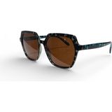 Toz Vintage Emvaron Leopar Çerçeve Vintage Retro Güneş Gözlüğü - Kahverengi