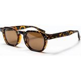 Toz Vintage Envaris Leopar Desenli Retro Köşeli Kemik Unisex UV400 Vintage Retro Güneş Gözlüğü - Çok Renkli