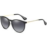 Toz Vintage Eroni Siyah Retro Oval Kemik Ince Metal Sap Unisex UV400 Vintage Retro Güneş Gözlüğü