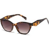 Toz Vintage Evara Leopar Desenli Kedi Gözü Kemik Unisex UV400 Vintage Retro Güneş Gözlüğü - Çok Renkli