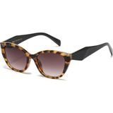Toz Vintage Evara Zebra Desenli Retro Kedi Gözü Kemik Kalın Sap Unisex UV400 Vintage Retro Güneş Gözlüğü - Turkuaz